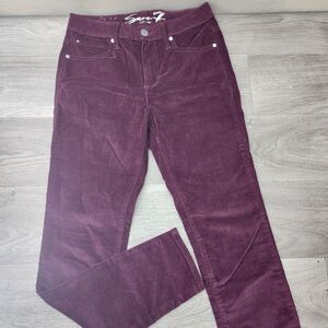 SEVEN 7 Purple Pants‎ Size 4 Corduroy Ultra High Rise Skinny Soft Velvet